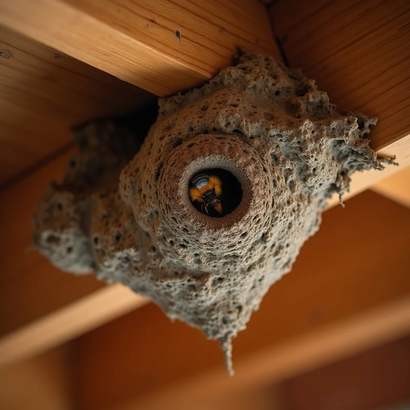 Hornissen-Umsiedlung Köln — Hornisse am Einflugloch ihres Nests