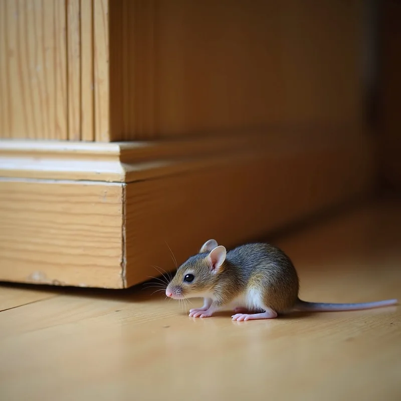 Mäusebekämpfung Köln — Hausmaus an einer angenagten Vorratspackung