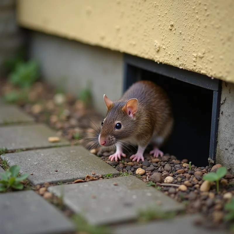 Rattenbekämpfung Köln — Wanderratte an einem Kellerabfluss